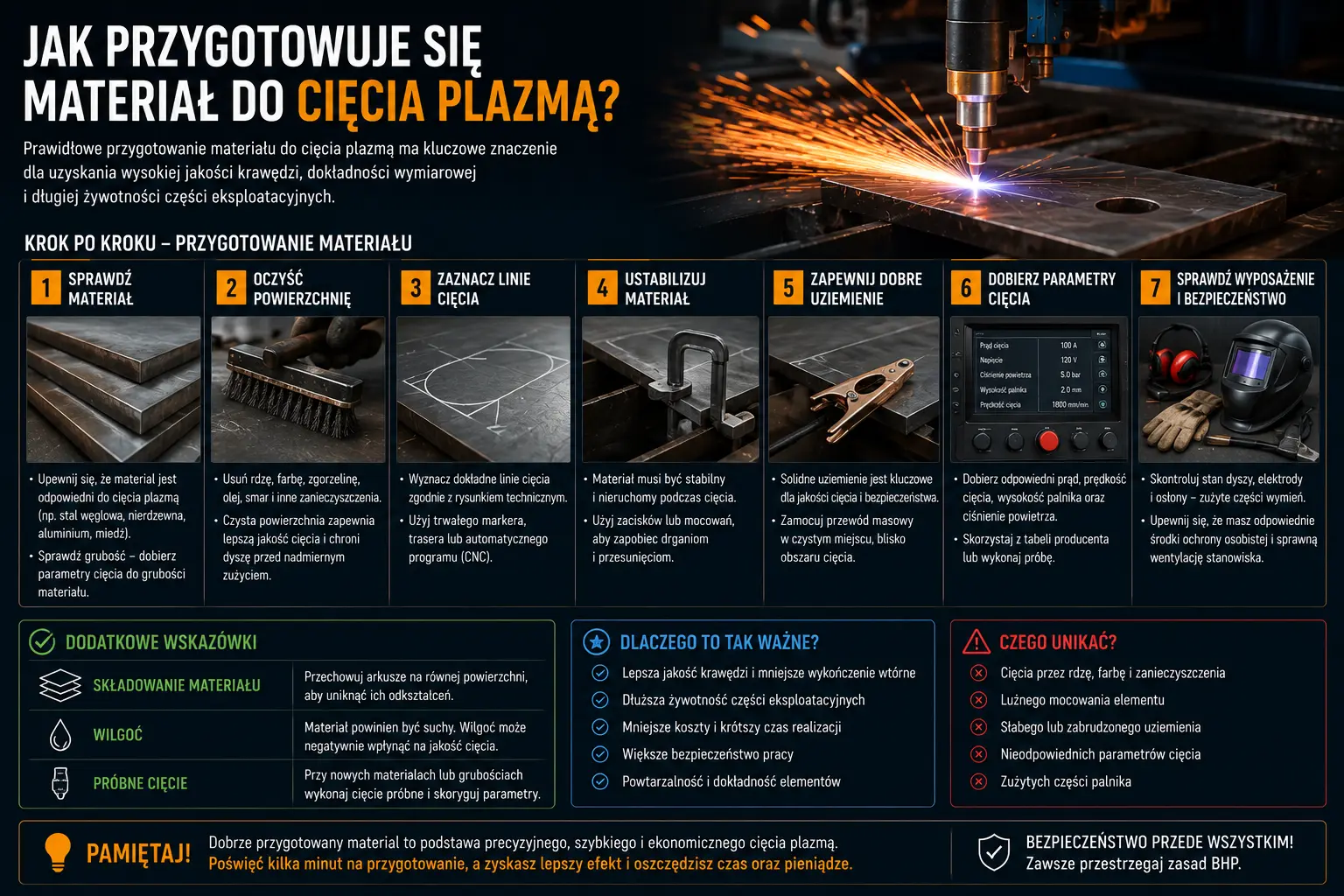 Jak przygotowuje się materiał do cięcia plazmą?