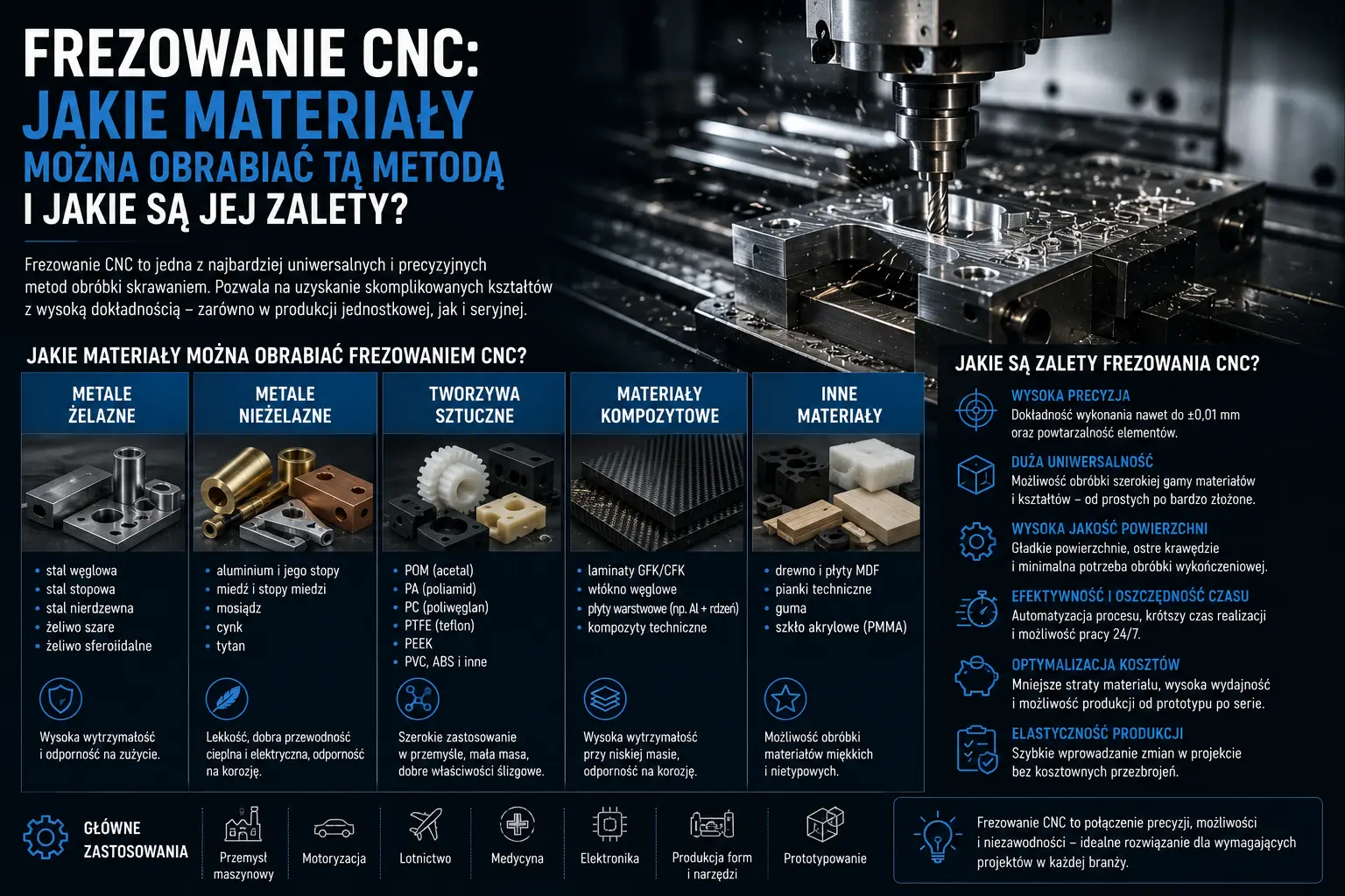Frezowanie CNC: jakie materiały można obrabiać tą metodą i jakie są jej zalety?