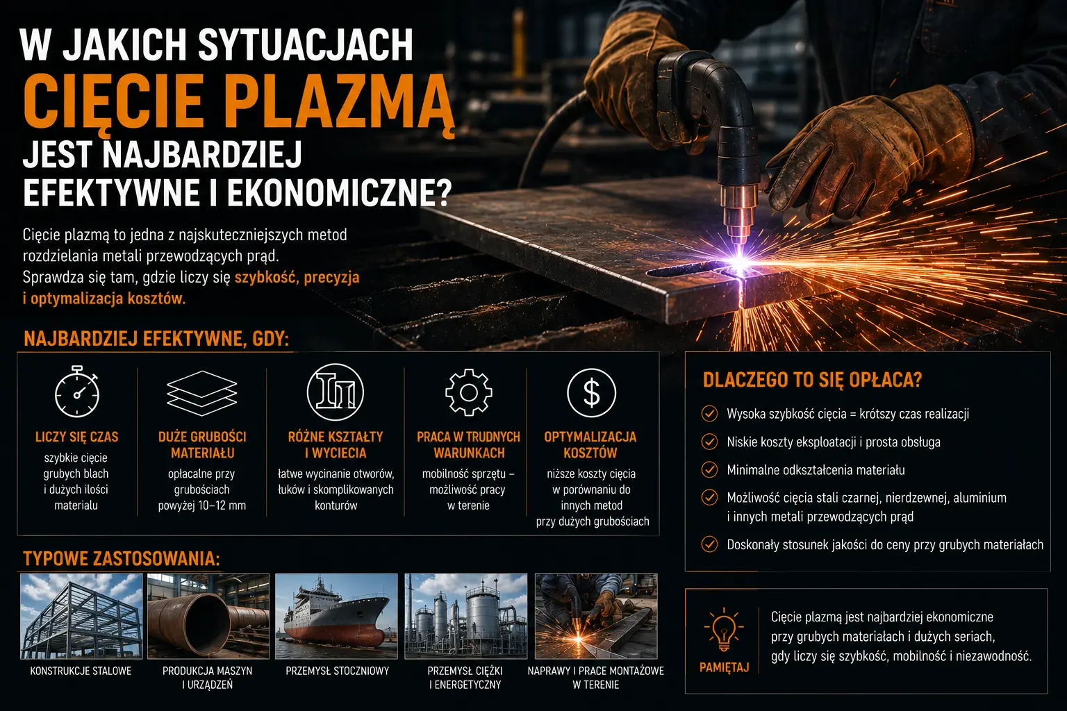 W jakich sytuacjach cięcie plazmą jest najbardziej efektywne i ekonomiczne?